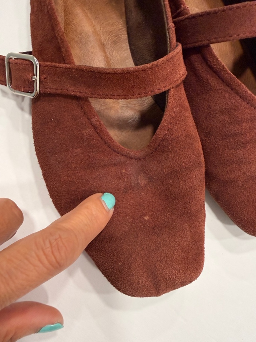 Ulanka Rust Suede Mary Jane Flats size 39 - Picture 7 of 9